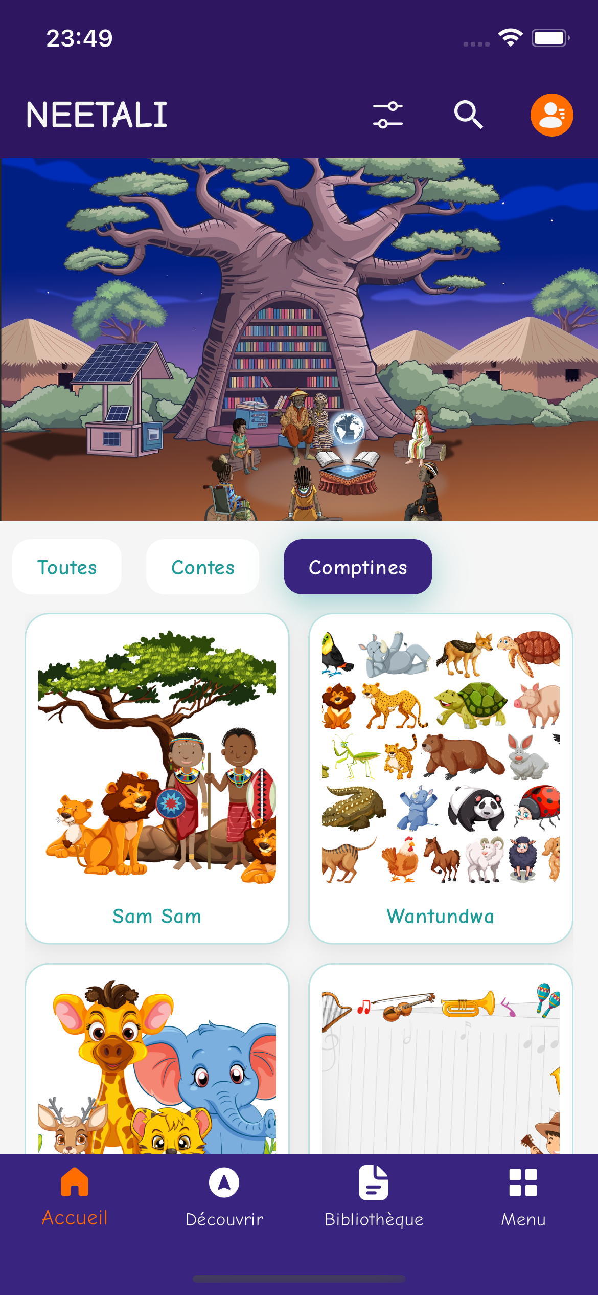 Interface principale NEETALI